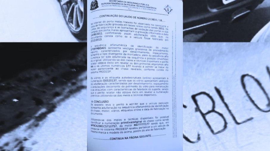 Laudo sobre a adulteração do automóvel 