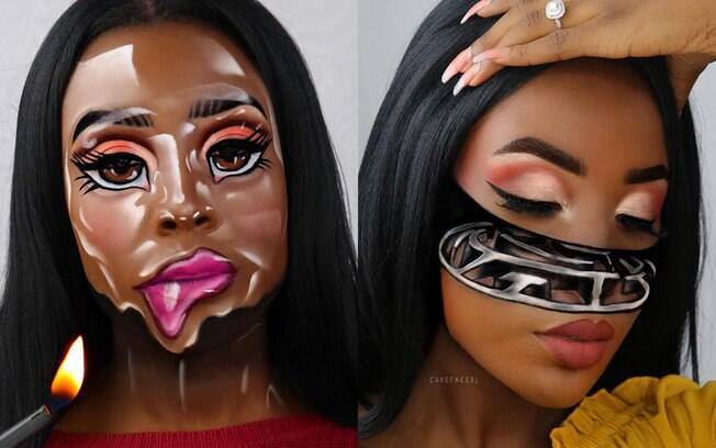 Romania-Jade Tulloch usa técnicas de maquiagem artística para enganar os olhos de seus seguidores no Instagram