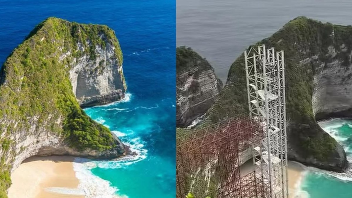 Elevador de vidro transforma acesso à Praia de Kelingking, Bali Elevador de vidro transforma acesso à Praia de Kelingking, Bali