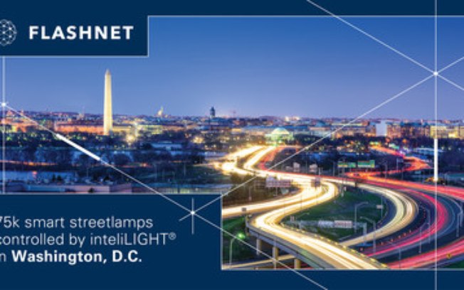 Solução Flashnet selecionada para alimentar até 75k controladores de iluminação pública inteligente em Washington, D.C.