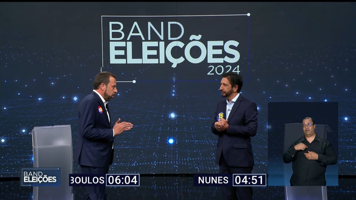 Guilherme Boulos e Ricardo Nunes se enfrentam no primeiro debate do segundo turno