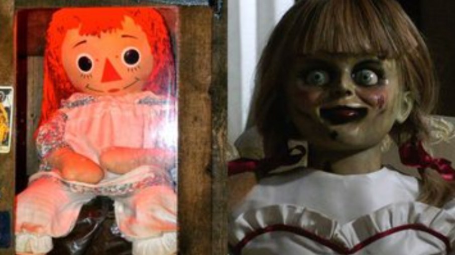 Verdadeira Annabelle (à esquerda) e Annabelle utilizada no filme (à direita)