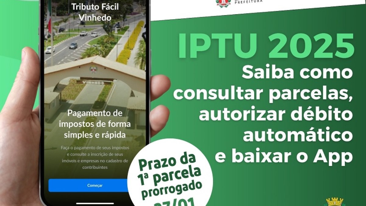 O prazo de pagamento da primeira parcela do IPTU e da cota única com desconto é 27 de janeiro