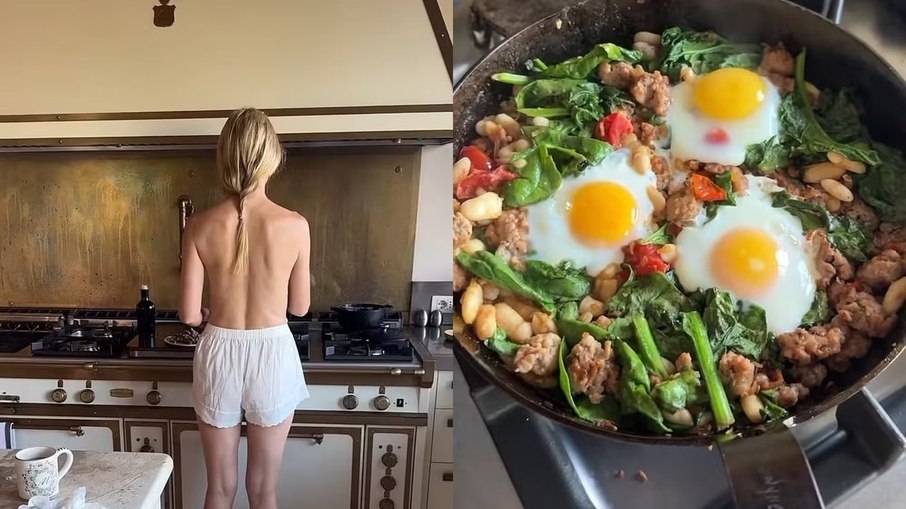 Gwyneth Paltrow faz topless enquanto cozinha Gwyneth Paltrow faz topless enquanto cozinha