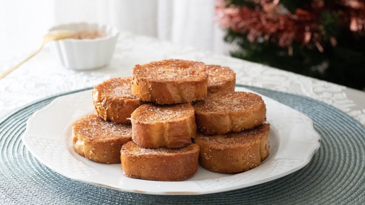 Rabanada sem fritura e saborosa Rabanada sem fritura e saborosa