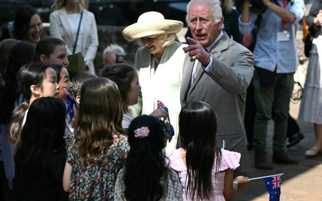 Rei britânico Charles III e a rainha Camilla em 20 de outubro de 2024 em Sydney, Austrália