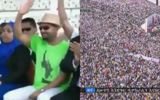 Milhares de pessoas estavam reunidas para o comício do primeiro-ministro da Etiópia, Abiy Ahmed, neste sábado (23)