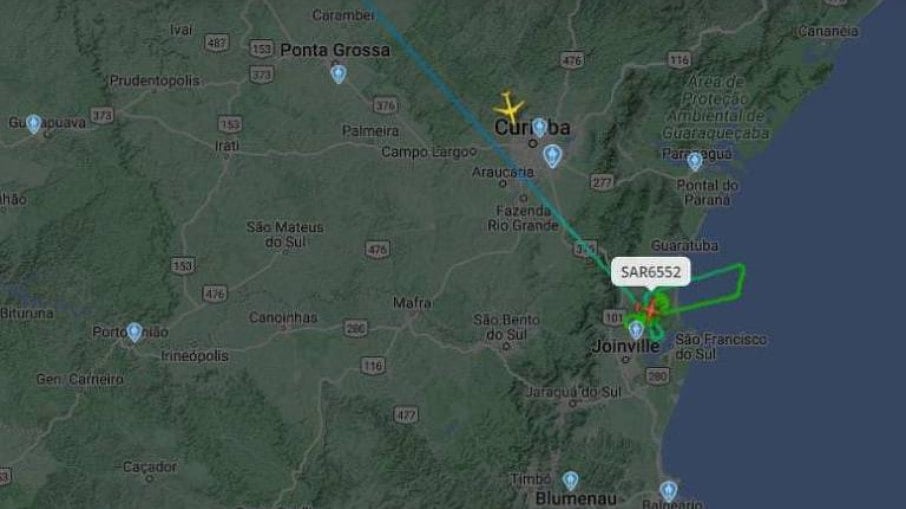 Aeronave desapareceu na região de Joinville