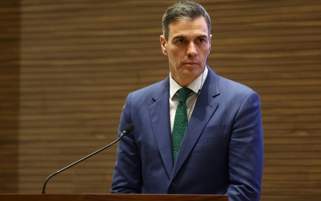 O primeiro-ministro espanhol, Pedro Sánchez, em 3 de abril de 2024 em Doha