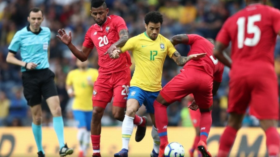 Felipe Anderson, atualmente no Palmeiras, disputou o amistoso entre Brasil e Panamá em 2019