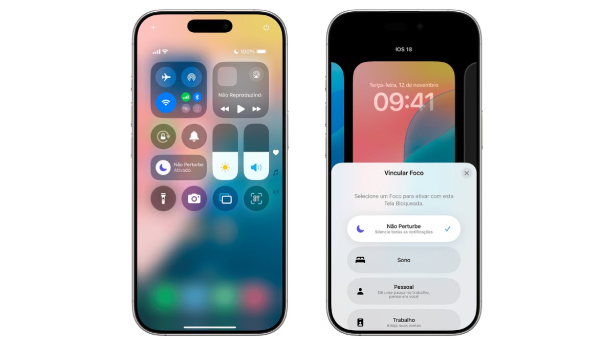 A configuração de o modo “Não Perturbe” pode ser alterada diretamente na Central de Controle