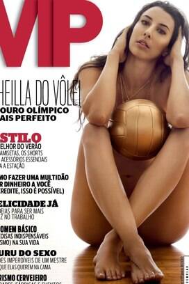 Sheilla, estrela do vôlei, ganhou as bancas em outubro de 2012, como capa da VIP. Ela foi campeã pan-americana em Guadalajara-2011.. Foto: Reprodução