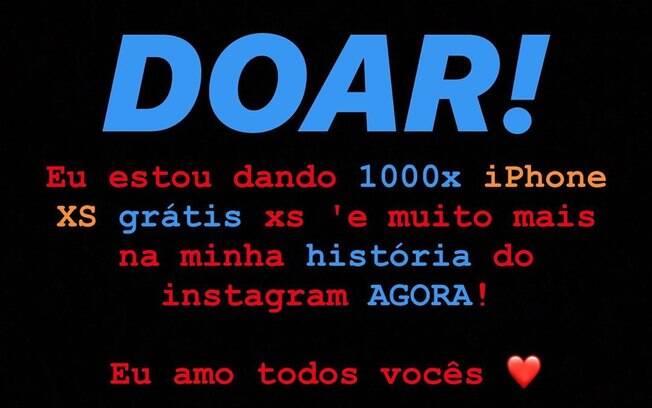 Publicação feita no Instagram da Cleo