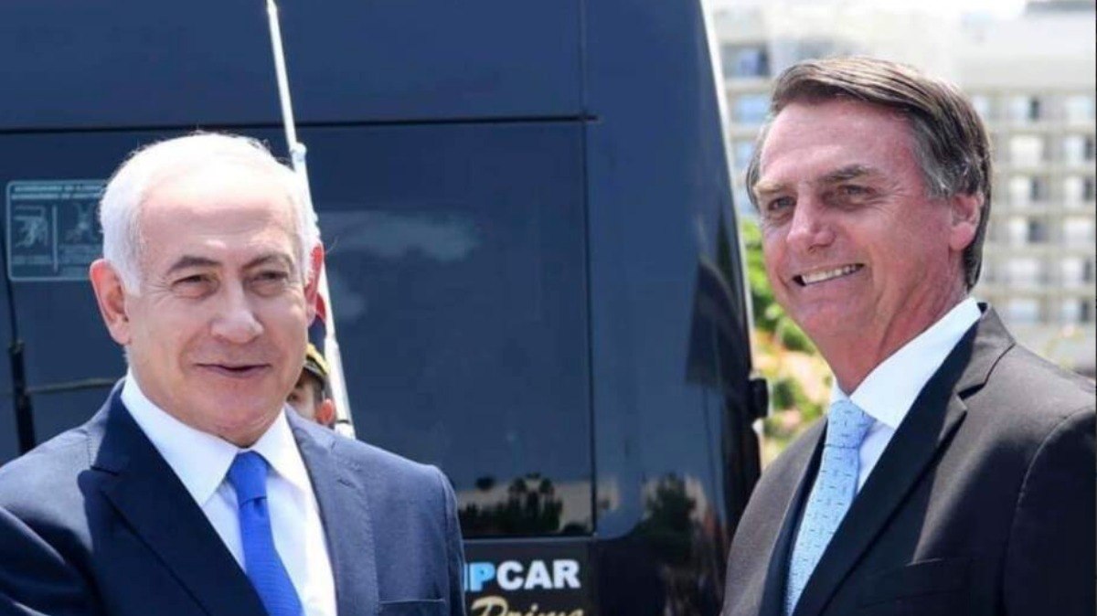Bolsonaro e o primeiro ministro israelense Benjamin Netanyahu