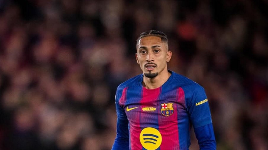 Raphinha na partida entre Barcelona e Athletic Bilbao Raphinha na partida entre Barcelona e Athletic Bilbao