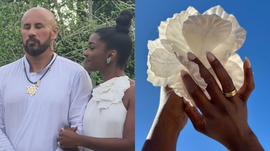 Erika Januza fica noiva de José Júnior e faz festa 'quase casamento'