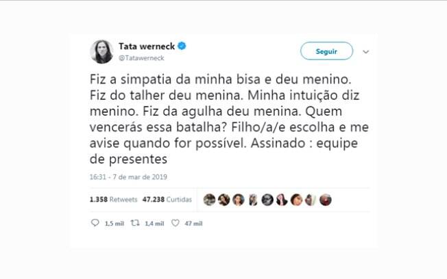 Publicação de Tatá Werneck