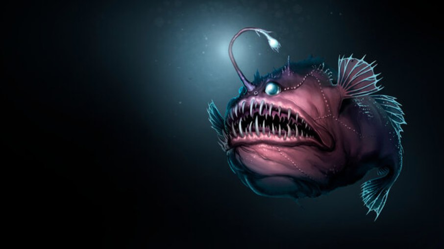 Ilustração de peixe da Zona da Meia Noite (Gerado por IA)