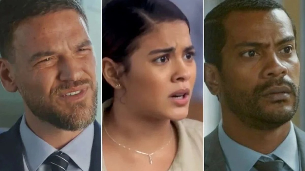 Theo (Emilio Dantas), Jenifer (Bella Campos) e Ben (Samuel de Assis): DNA em Vai na Fé