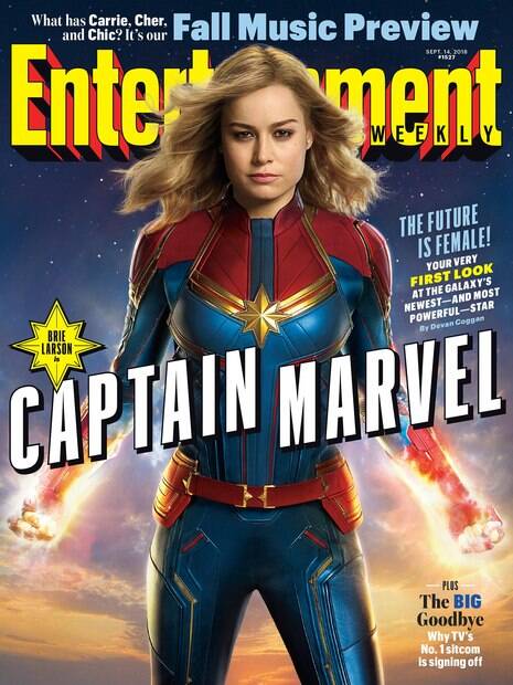 Brie Larson aparece caracterizada como Capitã Marvel em capa de revista