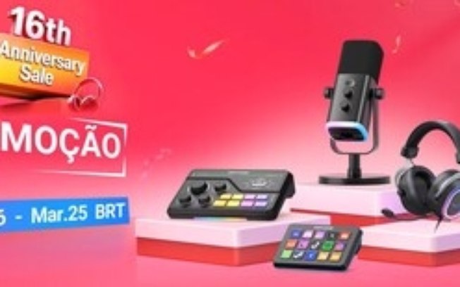 AliExpress destaca produtos da Fifine em campanha de aniversário com até 80% de desconto no canal Marcas 