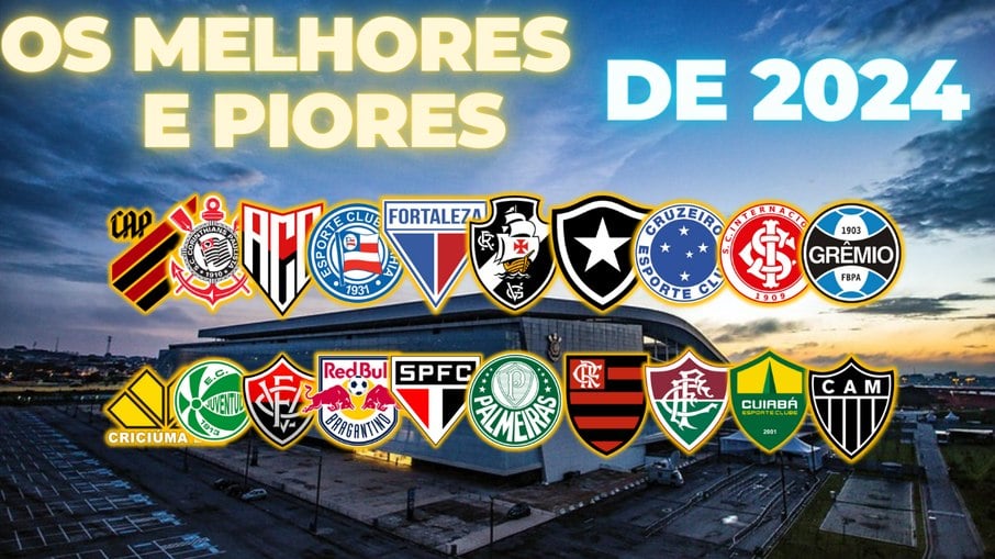 Aproveitamento entre clubes da Série A de 2024