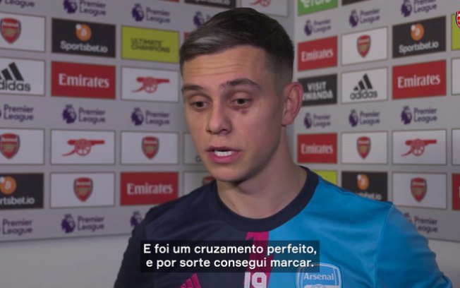 Leandro Trossard comemora primeiro gol com a camisa do Arsenal: 'Foi perfeito'