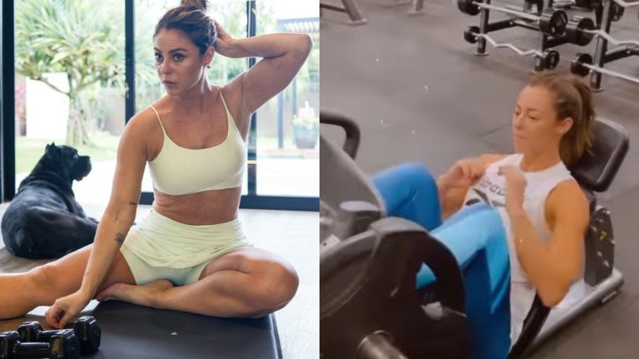 Paolla Oliveira mantém a boa forma com a prática da musculação.