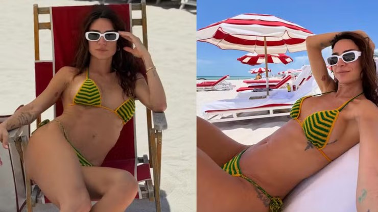 De biquíni, Thaila Ayala esbanja corpaço na web em ritmo de Copa