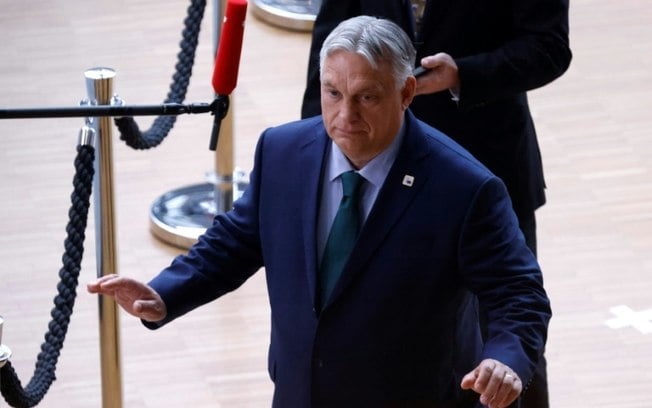 O primeiro-ministro da Hungria, Viktor Orban, em Bruxelas, em 27 de junho de 2024
