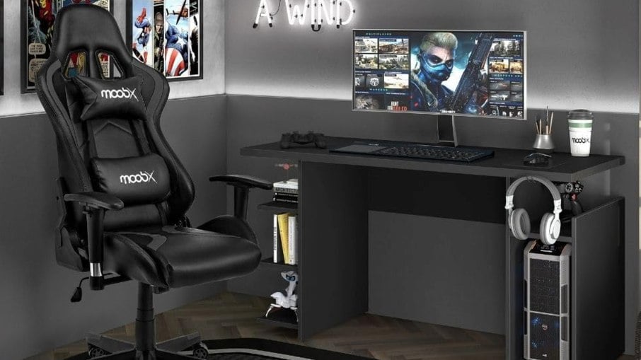 Aproveite a promoção da cadeira gamer Moob Thunder para garantir máxima qualidade e conforto para suas sessões de jogos.
