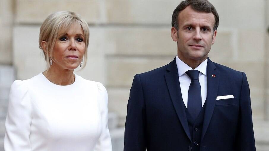 Brigitte Macron e o marido, presidente da França, Emmanuel Macron