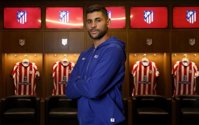 Jogadores do Atlético de Madrid durante treinamento da equipe