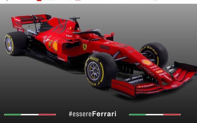 Carro de corrida vermelho, carro de Fórmula 1 Scuderia Ferrari