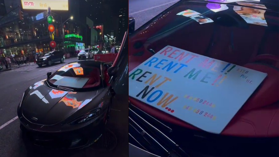 McLaren luxuosa parada no meio da Times Square McLaren luxuosa parada no meio da Times Square