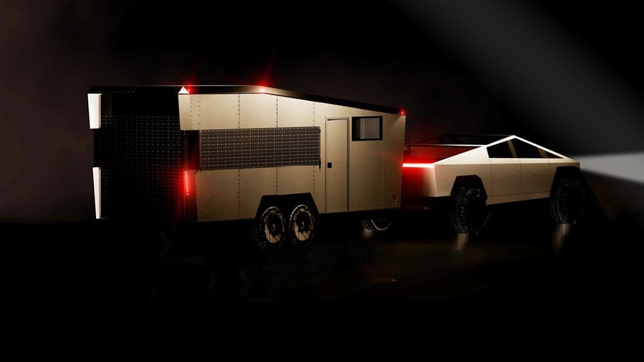 Cybertrailer conta com painéis solares e permitem recarregar carros elétricos 