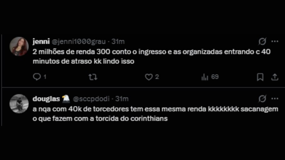 Ticket médio do duelo entre Barra e Corinthians foi de R$ 185,35