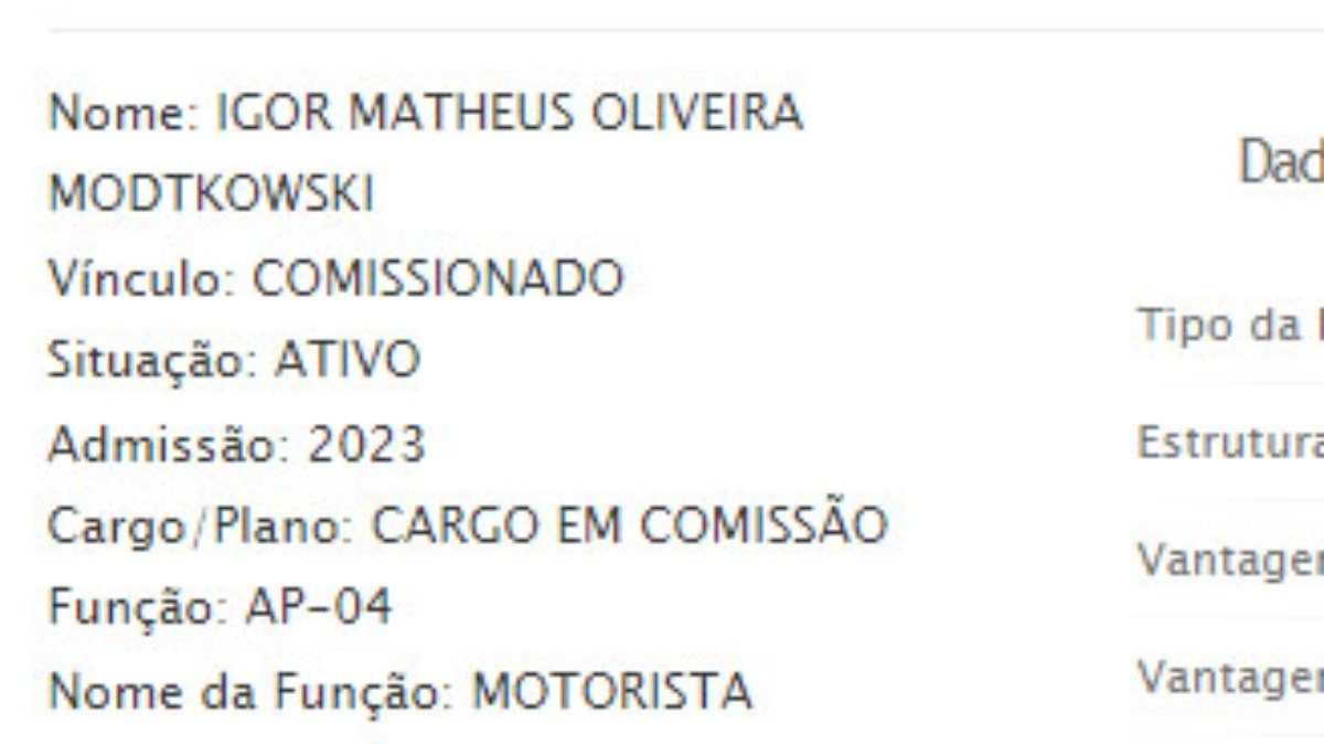 Genro de Michelle Bolsonaro foi lotado como motorista no gabinete de Jorge Seif