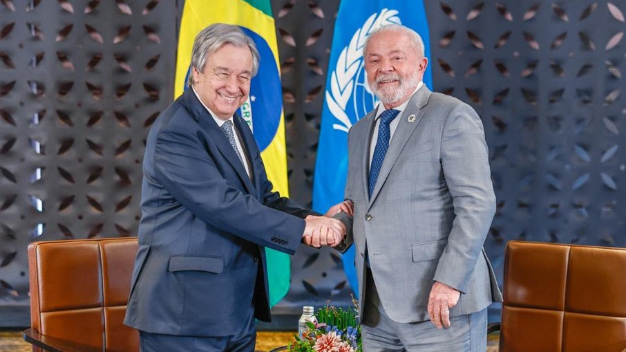 Lula e o secretário-geral da Organização das Nações Unidas, António Guterres