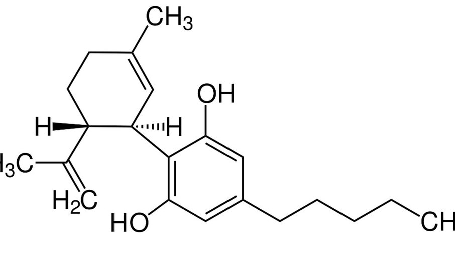 Estrutura molecular 2D do Canabidiol (CDB)