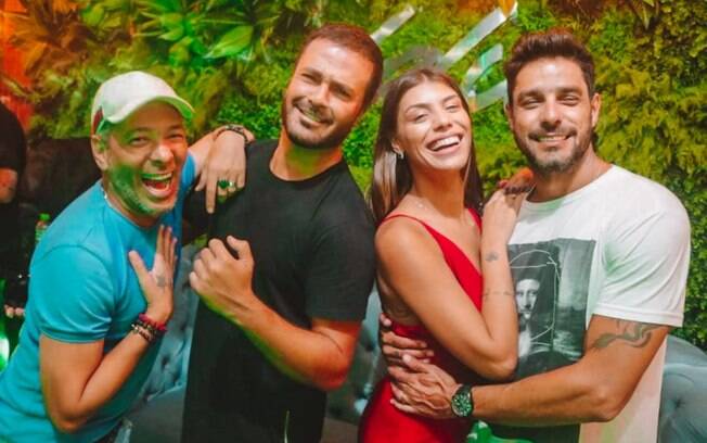 Promoter David Santiago, Rodrigo Phavanello, a ex-BBB Fran e Diego Grossi