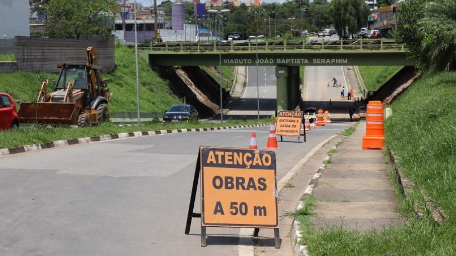 O Viaduto João Batista Seraphim, conhecido por registrar alagamentos em dias de chuvas fortes