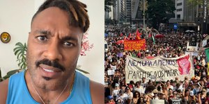 Ex-BBB critica ausência de homens em ato contra o feminicídio