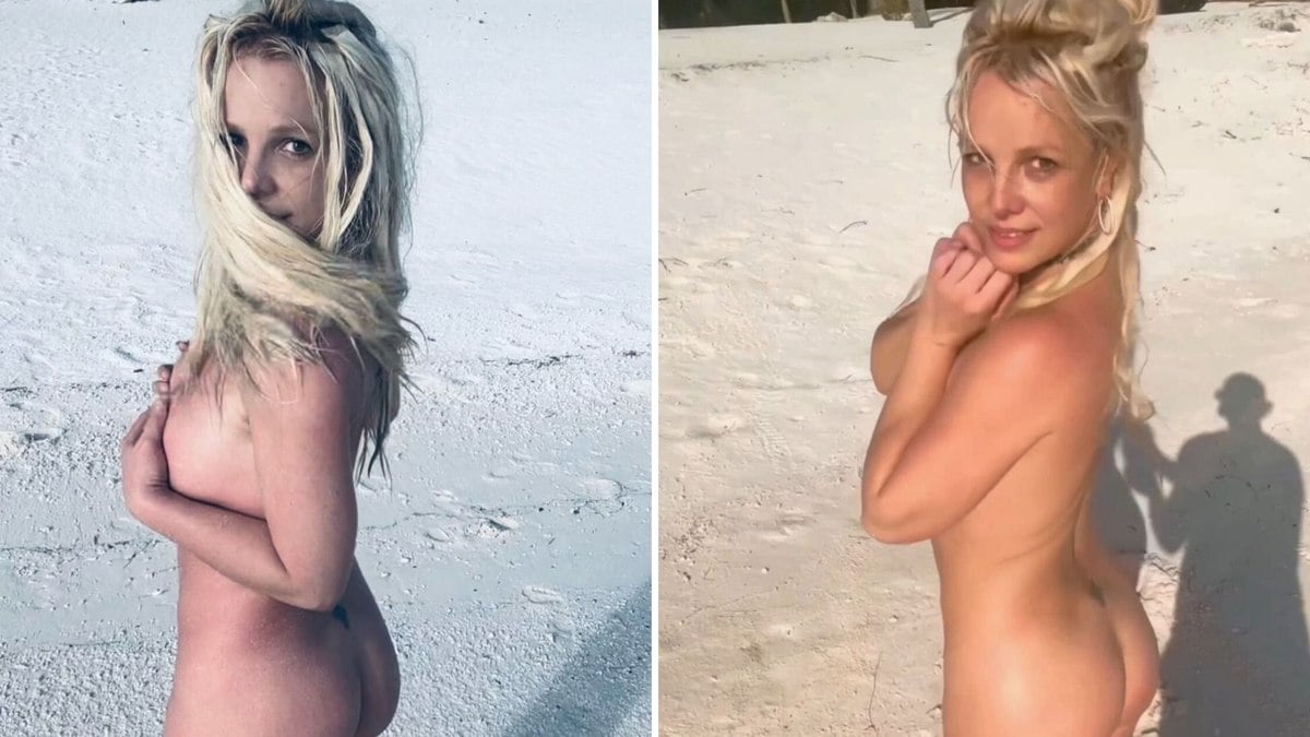 Britney Spears posa completamente nua na praia