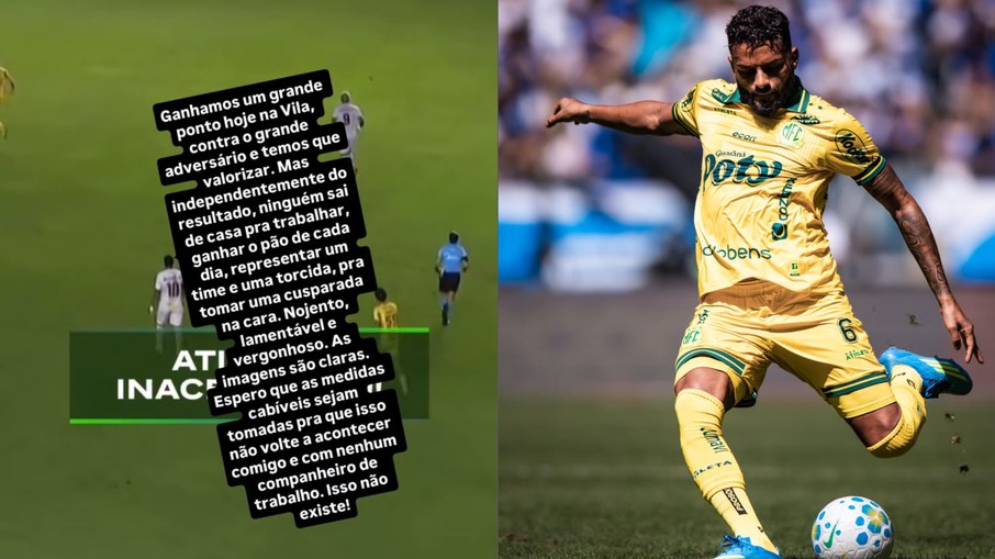 Reinaldo se pronunciou nas redes sociais após ser alvo de cusparada na Vila Belmiro