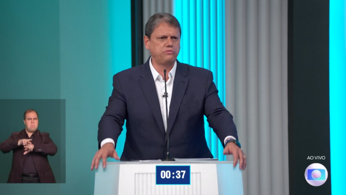 Tarcísio de Freitas no debate da TV Globo