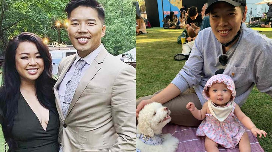 Alex Duong ao lado de sua esposa e filha