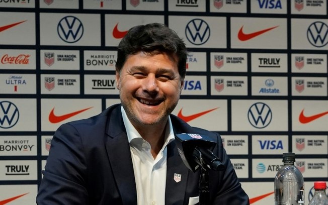 O novo técnico da seleção dos Estados Unidos, o argentino Mauricio Pochettino, durante uma entrevista coletiva em 13 de setembro de 2024, em Nova York.