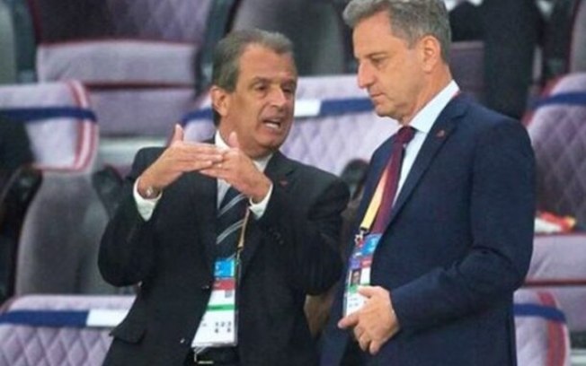 Rodolfo Landim (à dir). ao lado de Bap, que assumirá a nova gestão do Flamengo Rodolfo Landim (à dir). ao lado de Bap, que assumirá a nova gestão do Flamengo