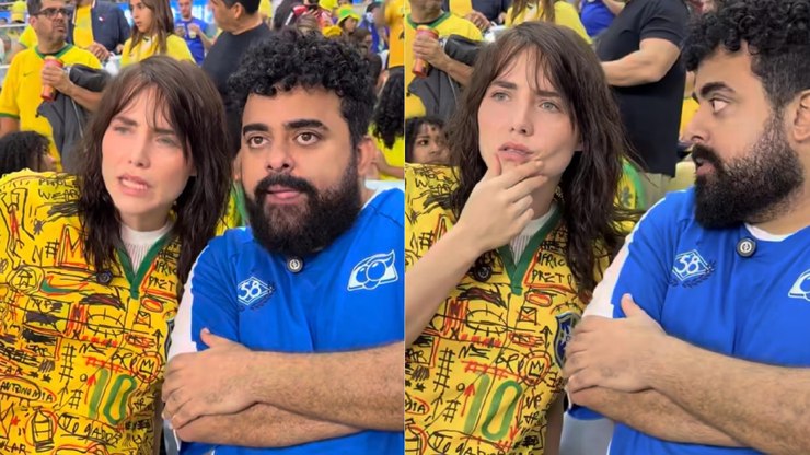 Letícia Colin e Xandi entram no clima da Copa e divertem fãs
